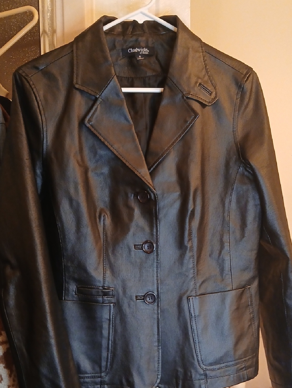 CHADWICKS OF BOSTON, 100%REAL Black leather Jacket Womens Sz.S
